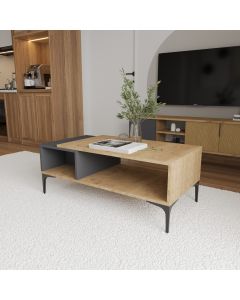 HANAH HOME Klub sto Tarz, braon/crna