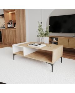 HANAH HOME Klub sto Tarz, bela/braon