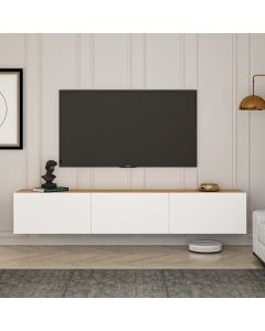 HANAH HOME Zidna TV komoda West, bela/braon