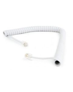 GEMBIRD Telefonski spiralni kabl za slušalicu TC4P4CS-2M-W  RJ10, 2m, bela - 38190