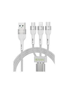 BAVIN Kabl CB365 18W 3 in 1 Micro, type-C, lightning, siva