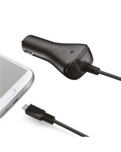 CELLY Auto punjač sa MICROUSB kablom, crna - CCMICRO