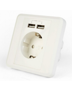 GEMBIRD AC šuko za utikač, EG-ACU2A2-01, 2 porta USB, 2.4A - 38640