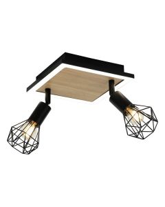 FORMA Spot lampa 2xE14+LED FE405-2 BK+WD 4000K