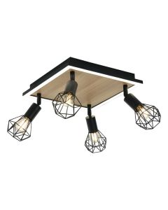 FORMA Spot lampa 4xE14+LED FE405-4 BK+WD 4000K