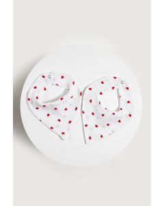 STEFAN Set portikli od muslina Srce 2/1, crvena/bela - 375-srce