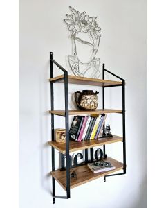 HANAH HOME Zidna polica Raffy3, braon/crna - 379VLV1809