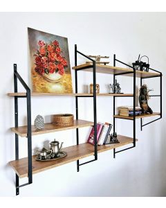 HANAH HOME Zidna polica Raffy7, braon/crna - 379VLV1813