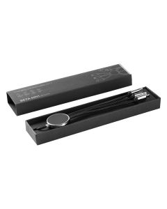 USB kabl BETA 6u1 60W sa svetlećim logom – 3 izlaza, PD, najlon 1,2 m, crni
