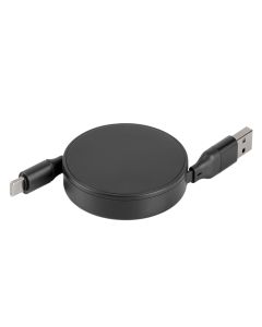 Uvlačivi USB kabl FURIO 2u1 240W – PD, aluminijumsko kućište, 1 m, crni