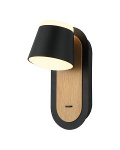 FORMA LED zidna lampa F2077-8Z BK+WD, crna/braon