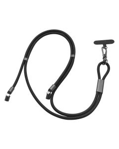 Type-C kabl NET 65W u obliku trake za nošenje – 1,6 m, najlon, PD, crni