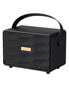 Bluetooth zvučnik JUKEBOX 30W retro – stereo, bass, do 25 h, AUX/TF/USB, kožna ručka, crni