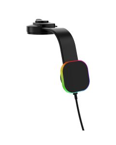Auto držač i bežični punjač HOOK 15W – fleksibilni nosač, magnetni, RGB svetlo, FOD zaštita, crni