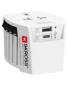 Putni multiadapter SKROSS MUV USB 30W – Euro, UK, USA, Australija, USB-C i USB-A, beli
