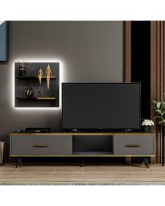 HANAH HOME TV komoda Aren, antracit - 382NRC1126