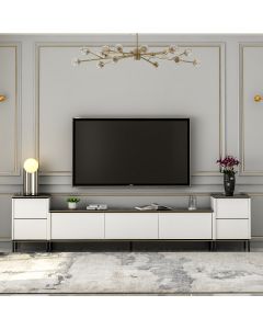 HANAH HOME TV komoda Imaj, bela/mermer crna - 382NRC1136