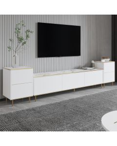 HANAH HOME TV komoda Imaj, mermerna/bela