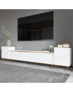 HANAH HOME TV komoda Imaj, bela/zlatna