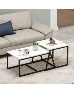 HANAH HOME Set klub stolova Minimal, bela/crna