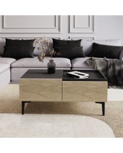 HANAH HOME Klub sto Mia, krem/antracit