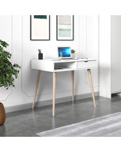 HANAH HOME Radni sto Offer, bela/svetlo braon