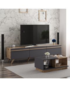 HANAH HOME Set nameštaja za dnevnu sobu Amsterdam, braon/siva - 382NRC1504