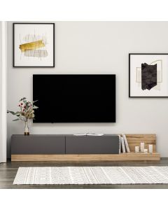 HANAH HOME TV komoda Major, antracit/braon - 382NRC1528