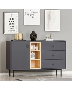 HANAH HOME Komoda Naturel, antracit - 382NRC1601