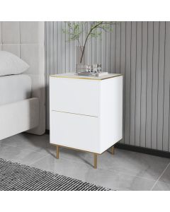 HANAH HOME Noćni ormarić Imaj Marble, bela