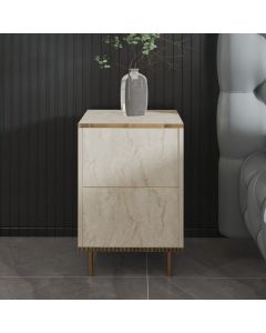 HANAH HOME Noćni ormarić Imaj, krem/zlatna