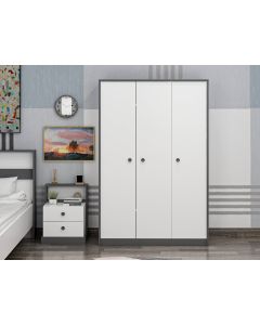 HANAH HOME Ormar Life, bela/antracit