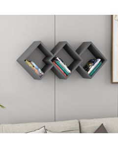 HANAH HOME Zidna polica Galaxy, antracit