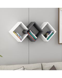 HANAH HOME  Zidna polica Galaxy, bela/antracit