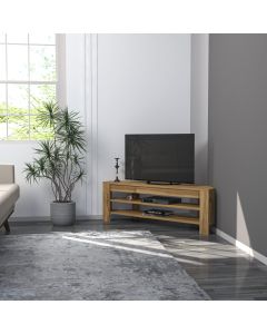 HANAH HOME Ugaona TV polica Corner, svetlo braon