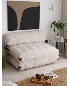 ATELIER DEL SOFA Dvosed na razvlačenje Fold Kadife 2, bela