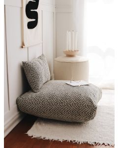 ATELIER DEL SOFA Podni jastuk Dokuma, siva/bela