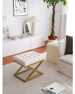 ATELIER DEL SOFA Tabure Altin Capraz, krem/zlatna