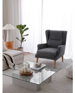 ATELIER DEL SOFA Fotelja Klam, siva