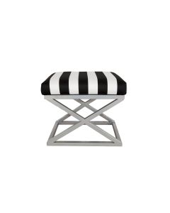 ATELIER DEL SOFA Tabure Capraz, srebrna/crna - bela