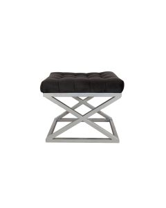 ATELIER DEL SOFA Tabure Capraz, srebrna/crna