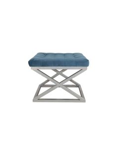 ATELIER DEL SOFA Tabure Capraz, srebrna/plava