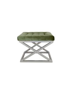 ATELIER DEL SOFA Tabure Capraz, srebrna/zelena