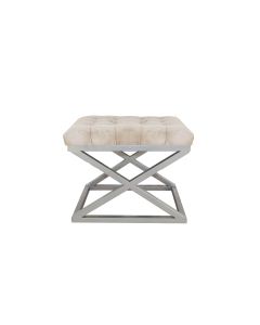 ATELIER DEL SOFA Tabure Capraz, srebrna/krem