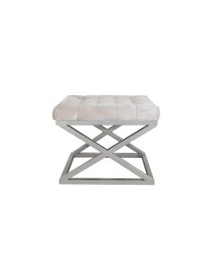 ATELIER DEL SOFA Tabure Capraz, srebrna/tamno bela