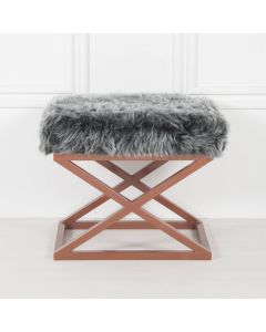 ATELIER DEL SOFA Tabure Capraz Plush, braon/siva