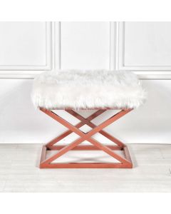 ATELIER DEL SOFA Tabure Capraz Plush, braon/bela