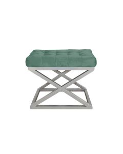 ATELIER DEL SOFA Tabure Capraz, srebrna/zelena