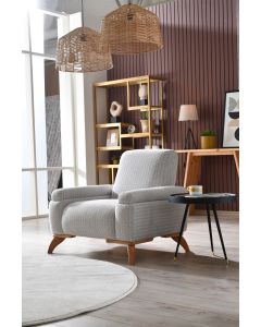 ATELIER DEL SOFA Fotelja Zena, svetlo siva