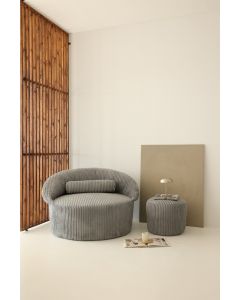ATELIER DEL SOFA Fotelja i tabure Pufi, antacit